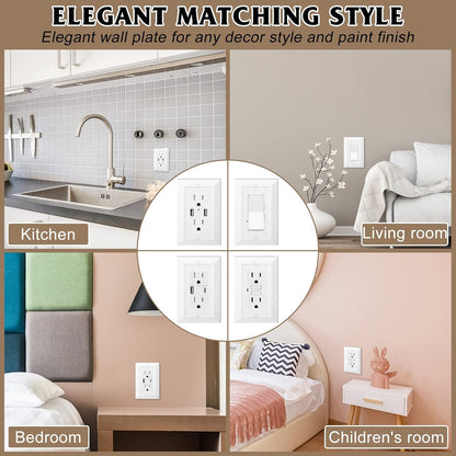Modern Decorative Wall Plate Switch Plate Outlet Cover, Vintage Retro Wood Grain Design(Single