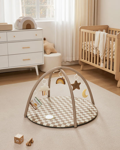 Blissful Diary Baby Play Gym Mat, Play Mat Activity Mat with 6 Detachable Toys for Stage-Based