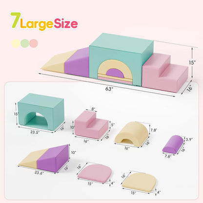 Soft Foam Climbing Blocks Set – Large 5-in-1 Soft Play Toys Crawling & Sliding Climbing Arch for