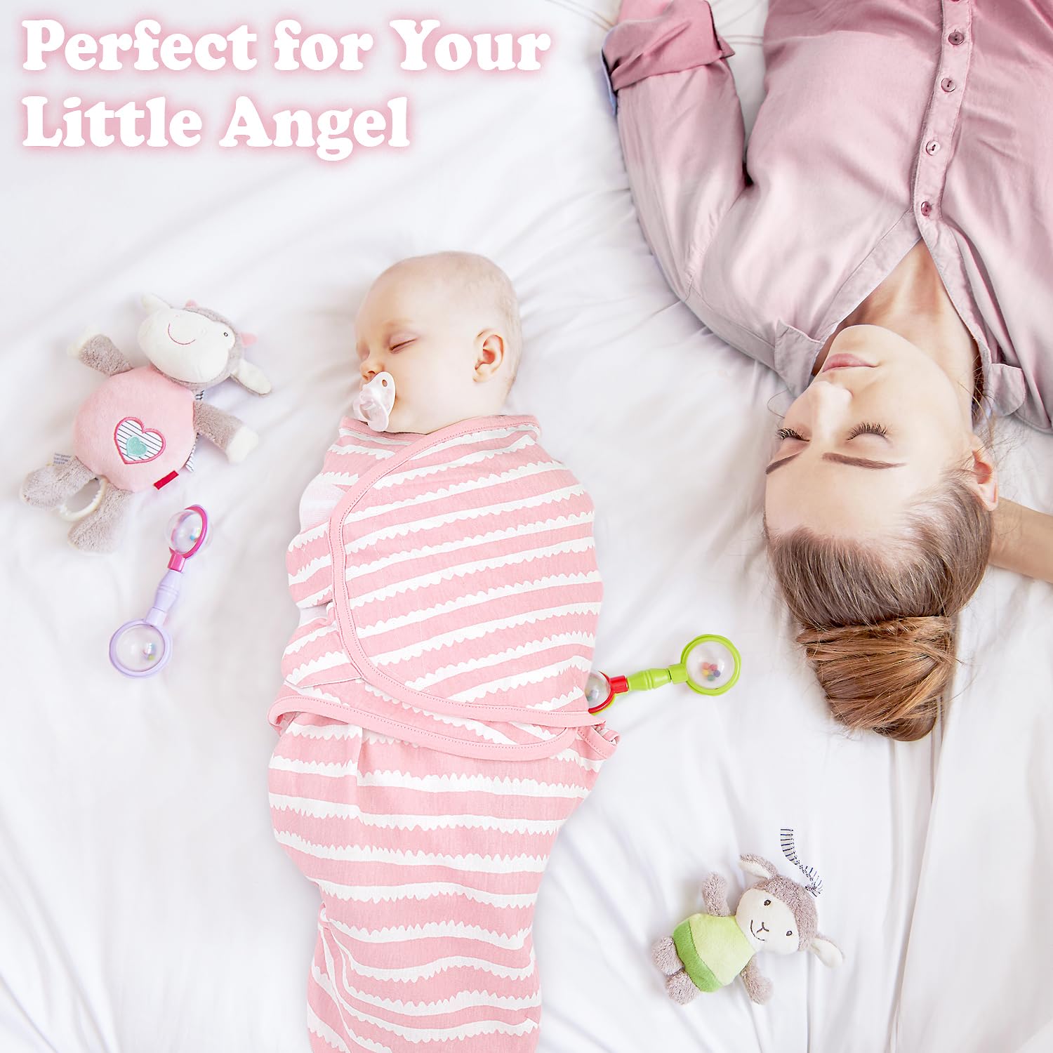 Bublo Baby Organic Swaddles for Newborns – Zipper Swaddles 0-3 Months, 3-Pack – Infant Sleep Sack