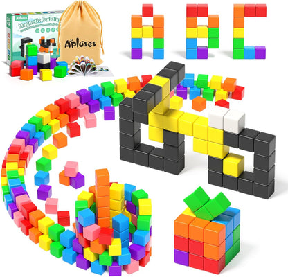 54 PCS Magnetic Blocks, Magnetic Building Blocks for Toddlers 3+, Montessori Toys, Magnet Cubes