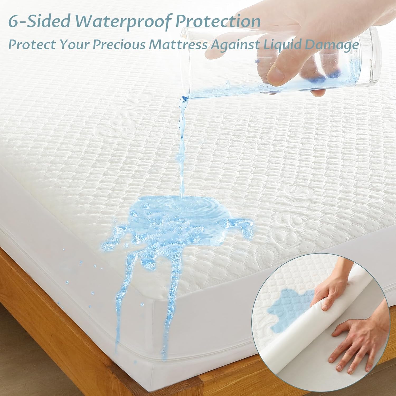 Twin XL Size Mattress Protector with Zipper - 100% Waterproof Zippered Mattress Cover - Soft &