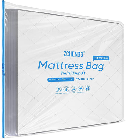 ZCHENBS® – Mattress Bags for Moving and Storage,Mattress Bag with Zippers,5 Mil Ultra-Thick Bed