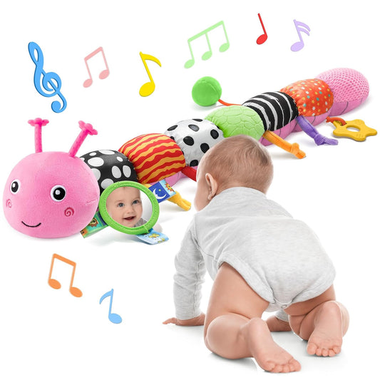Baby Toys 6-12 Months Music Caterpillar Infant Toys Stuffed Animals 0-3-6 Months Teething Tummy