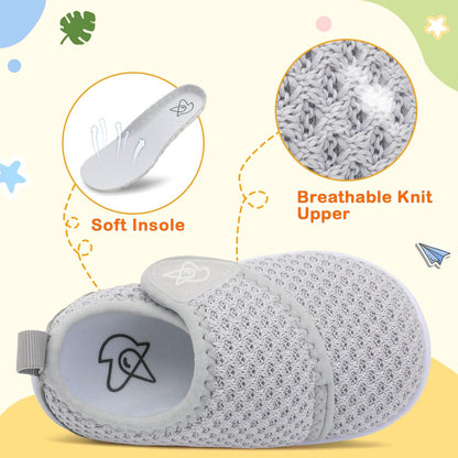 LeIsfIt Baby Shoes Boys Girls First Walking Shoes Non-Slip Infant Sneakers Lightweight Slip-on Crib
