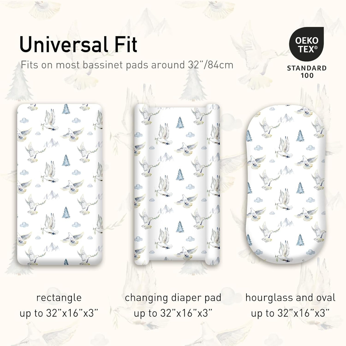 Gllquen Baby Bassinet Sheets 4 Pack, Breathable Cozy Fitted Mattress Sheet, Elastic Travel Crib