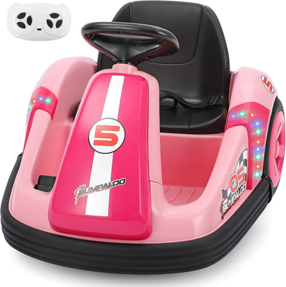 ELEMARA Toddler Bumper Car with Big Wheels, 2.2 Mph, Ride On Toys for Toddlers with DIY Stickers