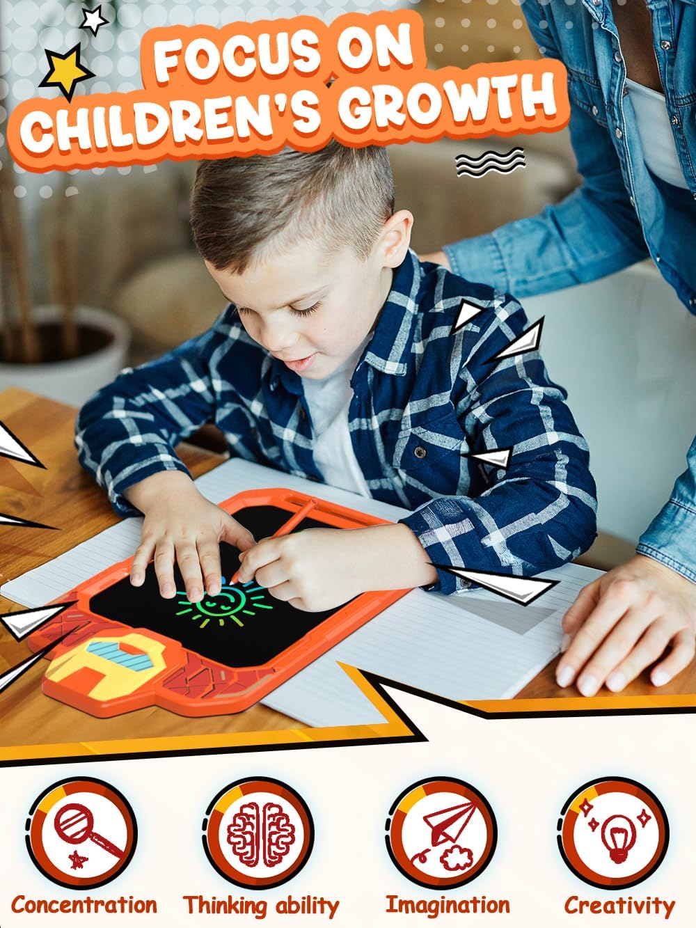 LCD Writing Tablet Doodle Board 10 Inch, Colorful Drawing Pad, Electronic Drawing Tablet, Drawing
