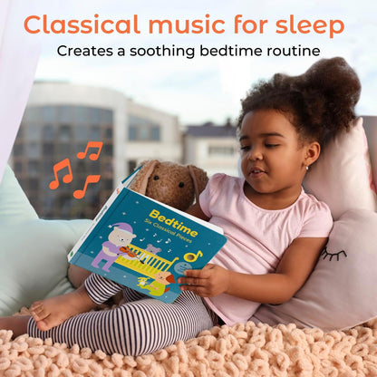 Cali's Books Bedtime Musical Book for Babies and Toddlers 1-3 – USB-C Rechargeable – 6 Classical
