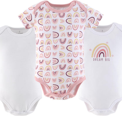 The Peanutshell Baby Girl Short Sleeve Bodysuits - 100% Cotton Infant Outfits, 0-24 Months