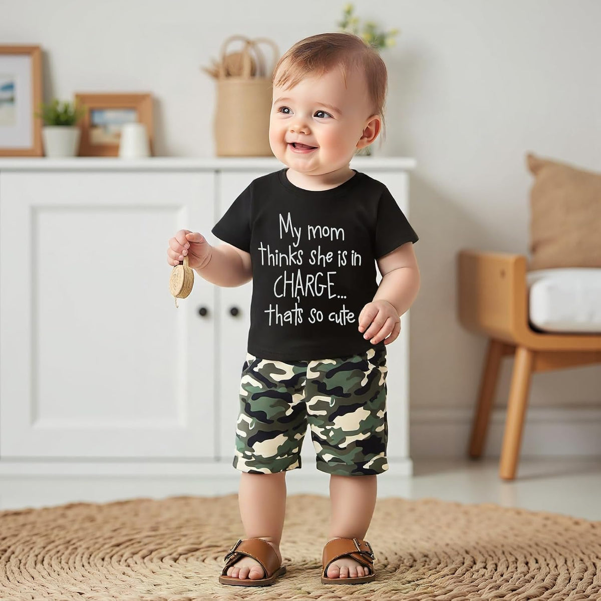 wdehow Toddler Kids Baby Boy Summer Clothes Sets 1T 2T 3T 4T 5T Letter Print Short Sleeve Tops