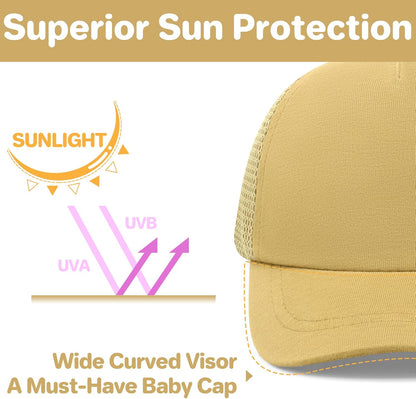 qikqik Baby Baseball Cap Toddler Baseball Hat with Mesh Infant Sun Hat UPF 50+ Baby Ball Cap