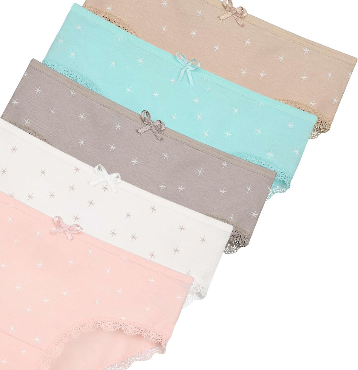 Donella Girls' Soft Cotton Underwear - Kids Bikini Brief Panties for Girls and Toddlers 5-Pack