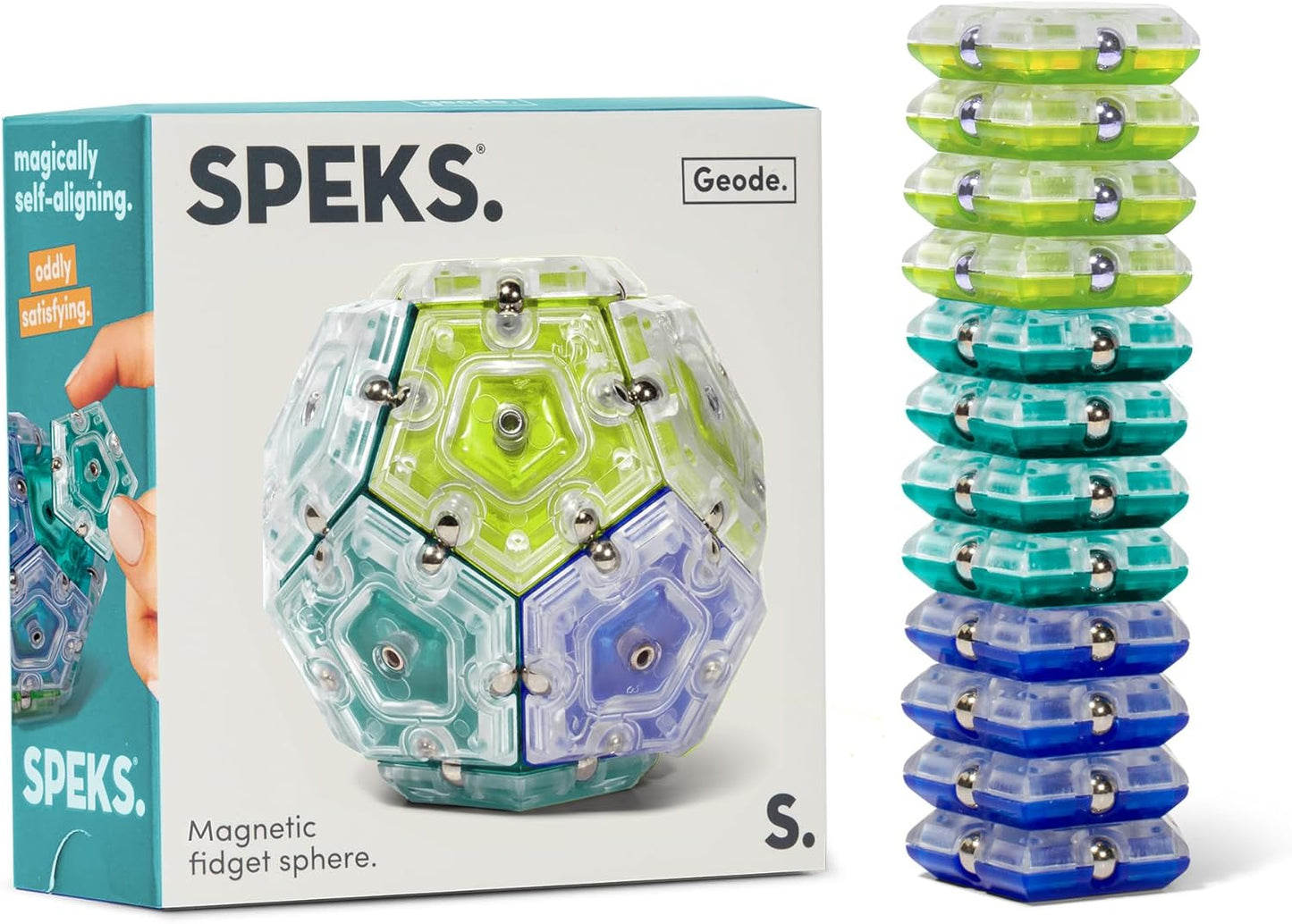 Speks Geode Sphere Magnetic Fidget Toy for Adults | Quiet Adult Sensory Toy for Stress Relief &