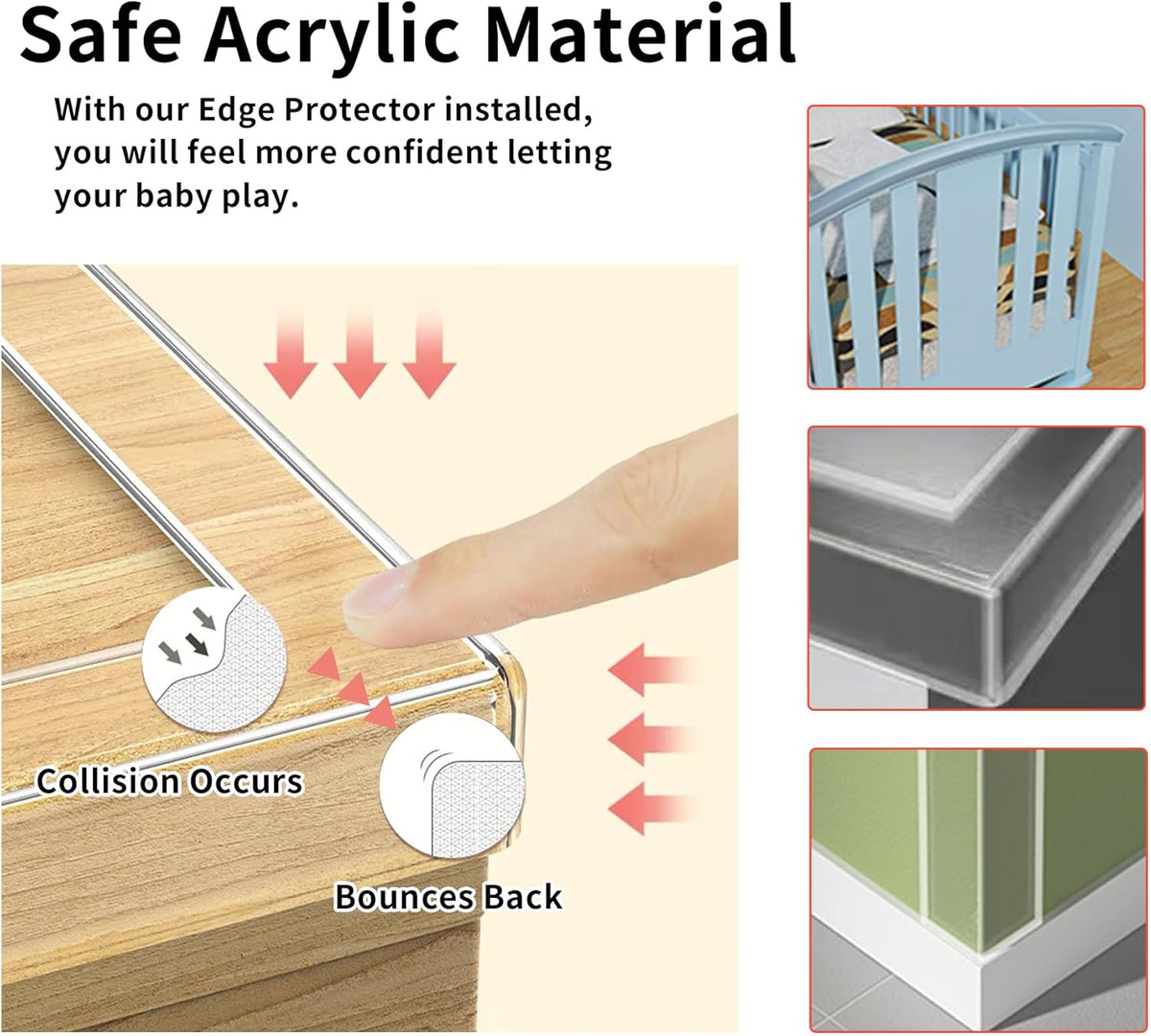 Edge Corner Protector Baby Proofing,Soft Clear Furniture Table Corner Guard & Edge Safety Cabinet