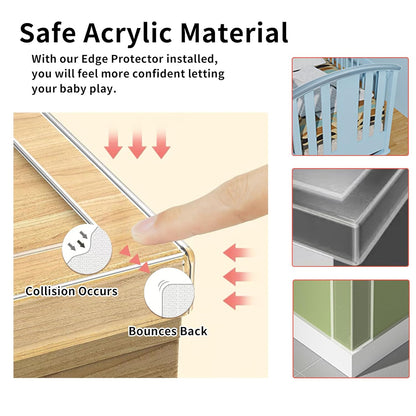 2Pack Baby Proofing Edge Protector for Baby,1.57in x 9.84ft,Clear Edge Protector Strip Sharp Edge