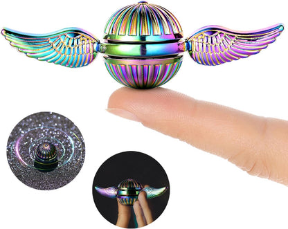 Solid Metal Sphere Fidget Spinner Iridescent Sensory Hand Finger Spinning Toy ADD ADHD Stress