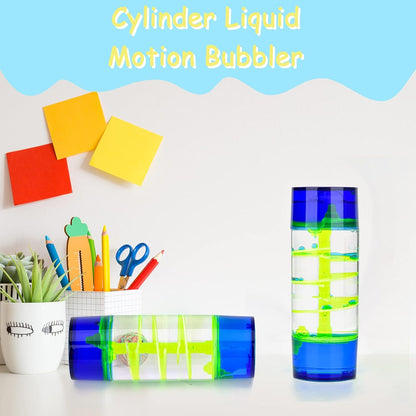 Liquid Motion Bubbler,1 Pack Cylinder Liquid Timer for Sensory Play,Calming Relaxing Fidget Water