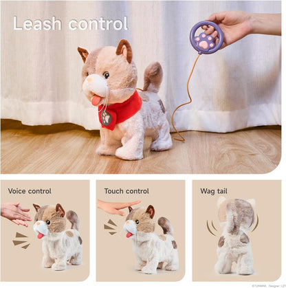 TUMAMA Toy Cat for Kids, Cute and Realistic Kitty Toy That Walks, Meows, Tongues Out and Wags Tail