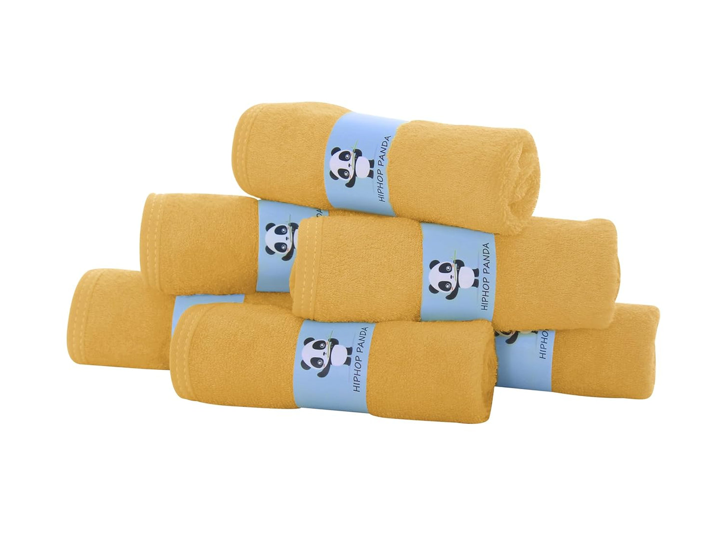 HIPHOP PANDA Baby Washcloths, Rayon Made from Bamboo - 2 Layer Ultra Soft Absorbent Newborn Bath