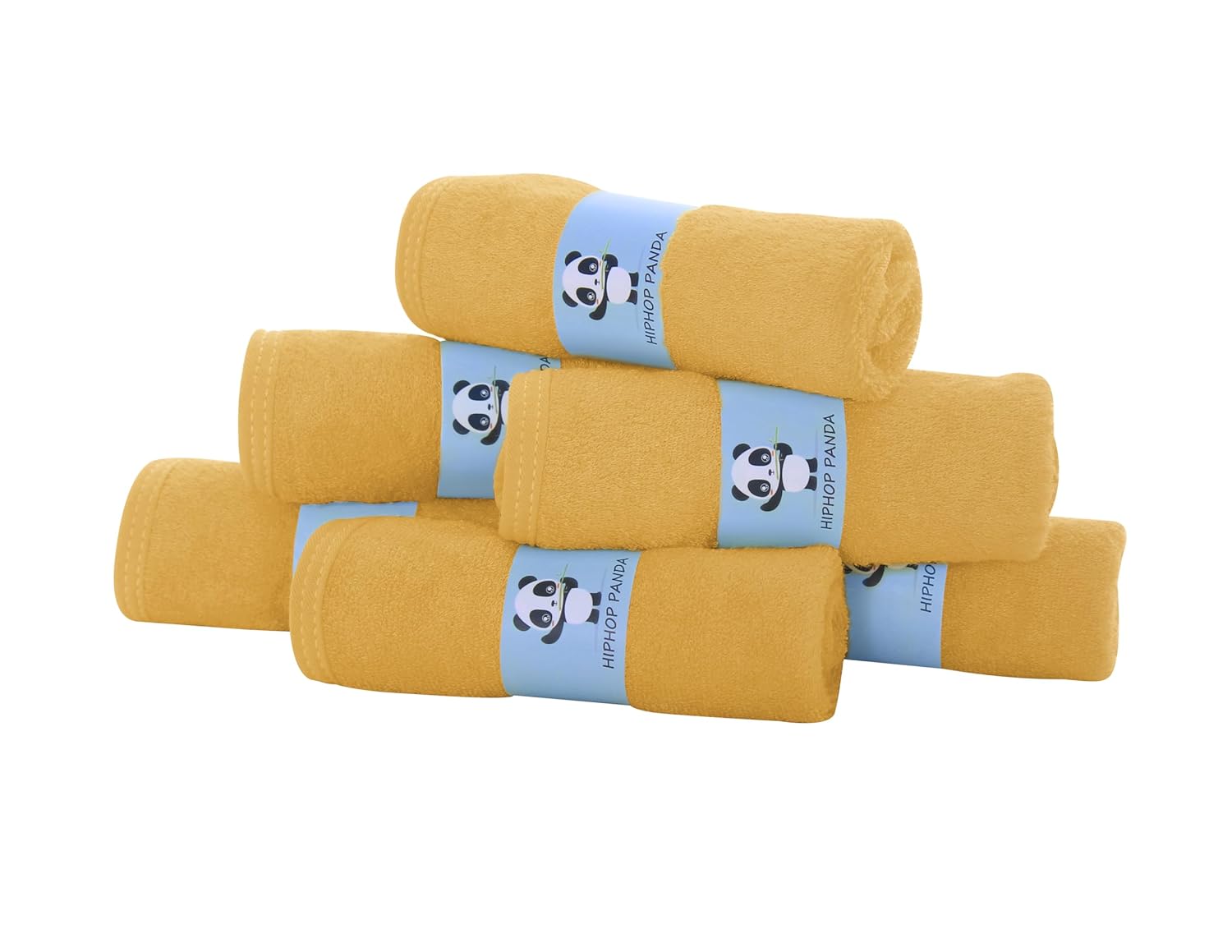 HIPHOP PANDA Baby Washcloths, Rayon Made from Bamboo - 2 Layer Ultra Soft Absorbent Newborn Bath