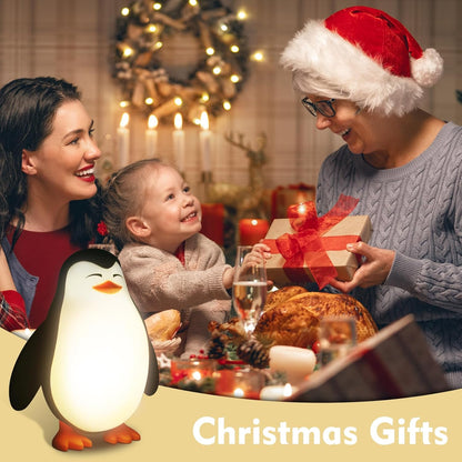 Tcamp Cute Penguin Night Light for Kids, 3 Level Dimmable Nursery Nightlight Lamp, Cute Silicone