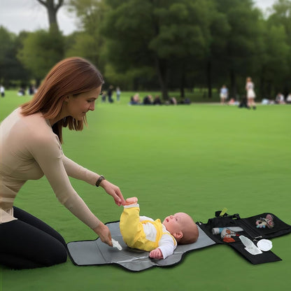 Portable Baby Diaper Changing Pad Smart Organized Diaper Changing Travel Bag with Wipe Dispenser