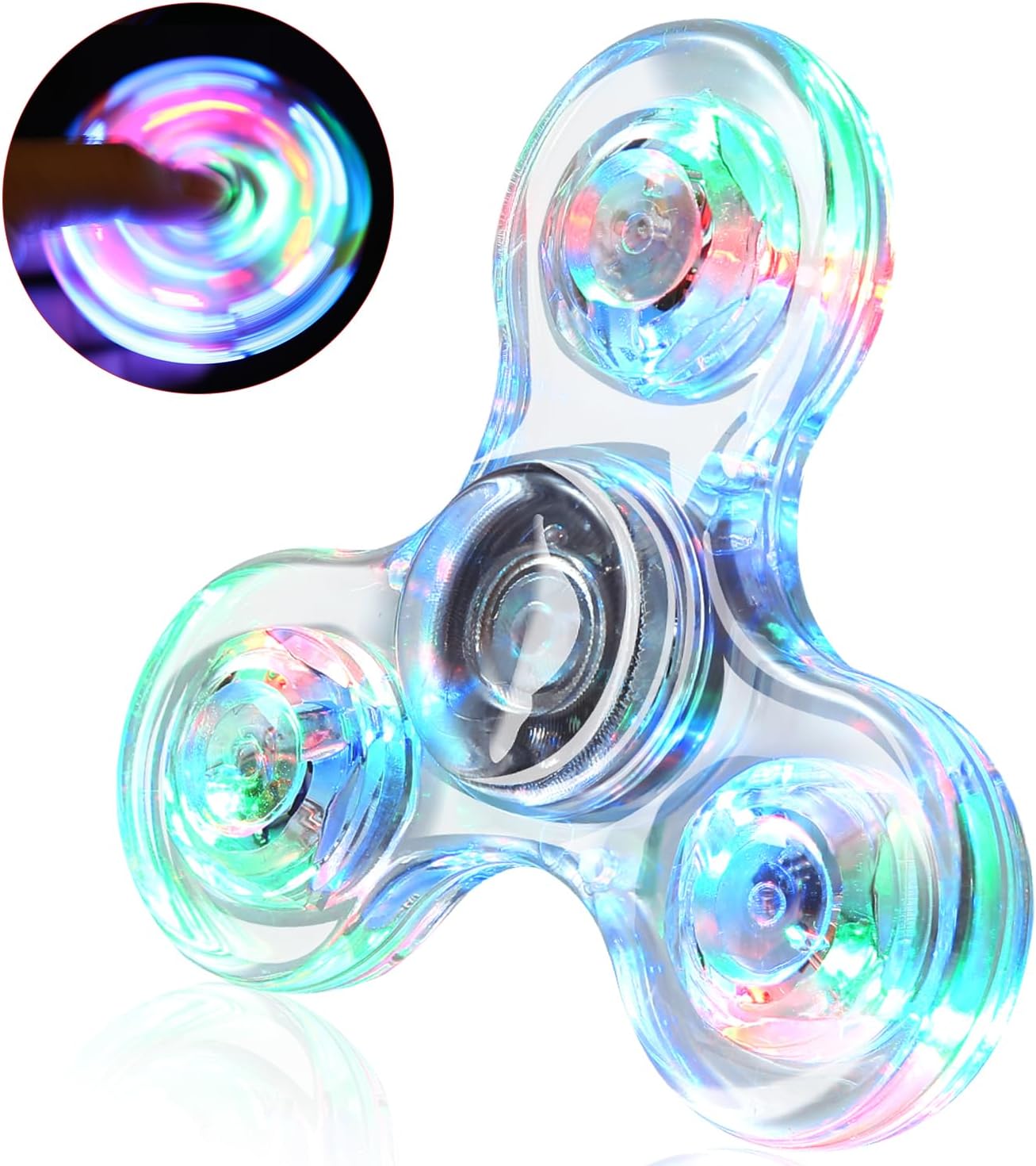 SCIONE LED Fidget Spinners, Light Up Sensory Fidget Toys for Kids, Glow in The Dark Toys for Kids