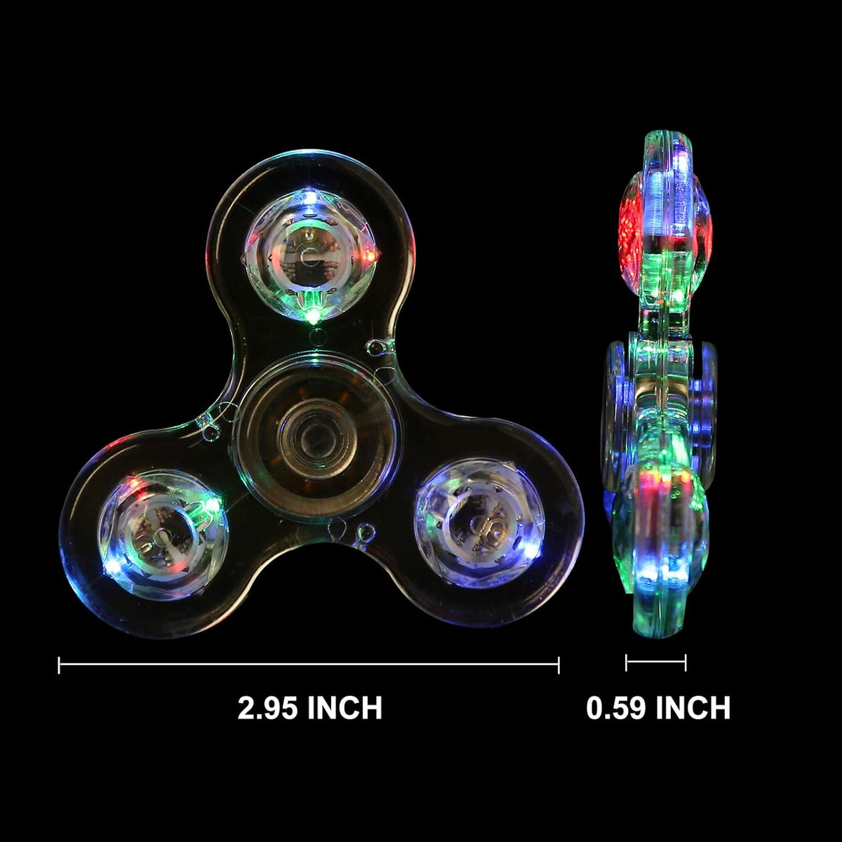 SCIONE LED Fidget Spinners, Light Up Sensory Fidget Toys for Kids, Glow in The Dark Toys for Kids