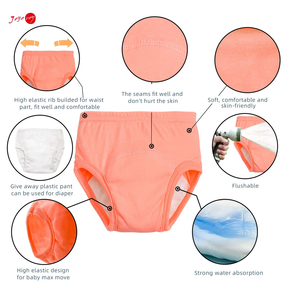 Joyo roy 1T6Pcs Training Diapers Toddler Underwear Girls Potty Training Pants Underwear For Toddler