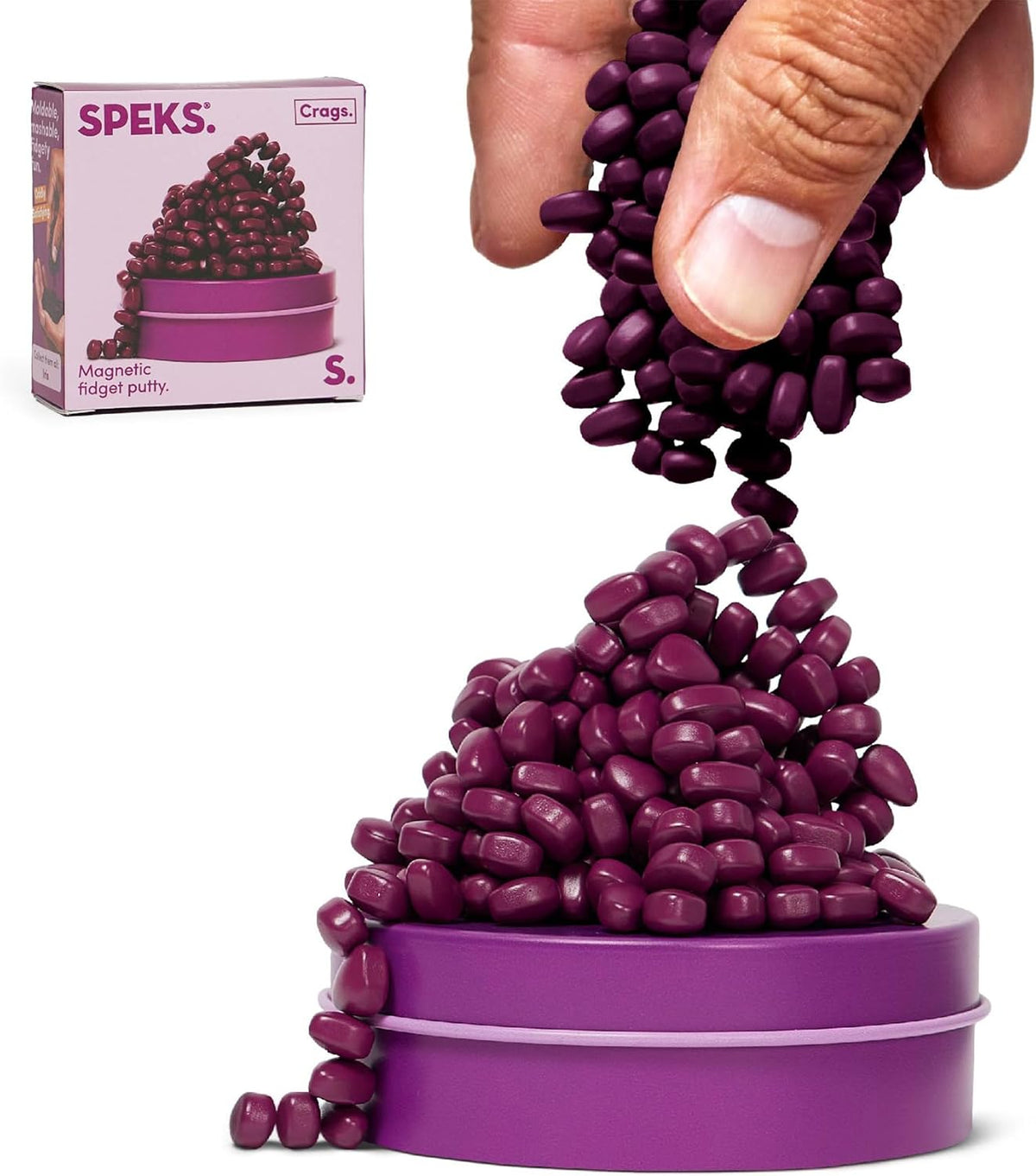 Speks Crags Ferrite Putty, Over 150 Ferrite Stones in a Metal Tin, Seriously Satisfying Fidget Toys