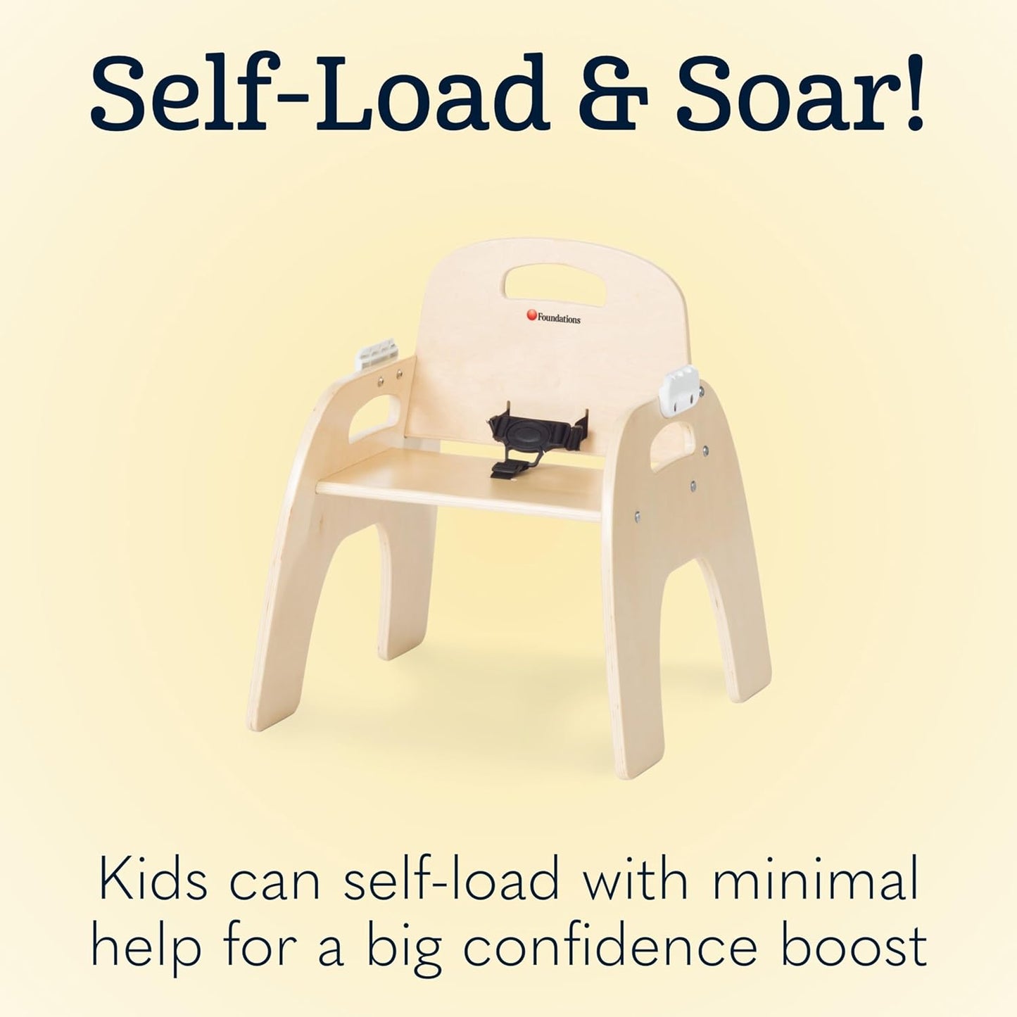 Foundations Easy Serve Low Wood Feeding Chairs Multipack, Adjustable Harness, Removable Dishwasher