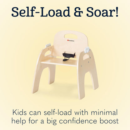 Foundations Easy Serve Low Wood Feeding Chairs Multipack, Adjustable Harness, Removable Dishwasher