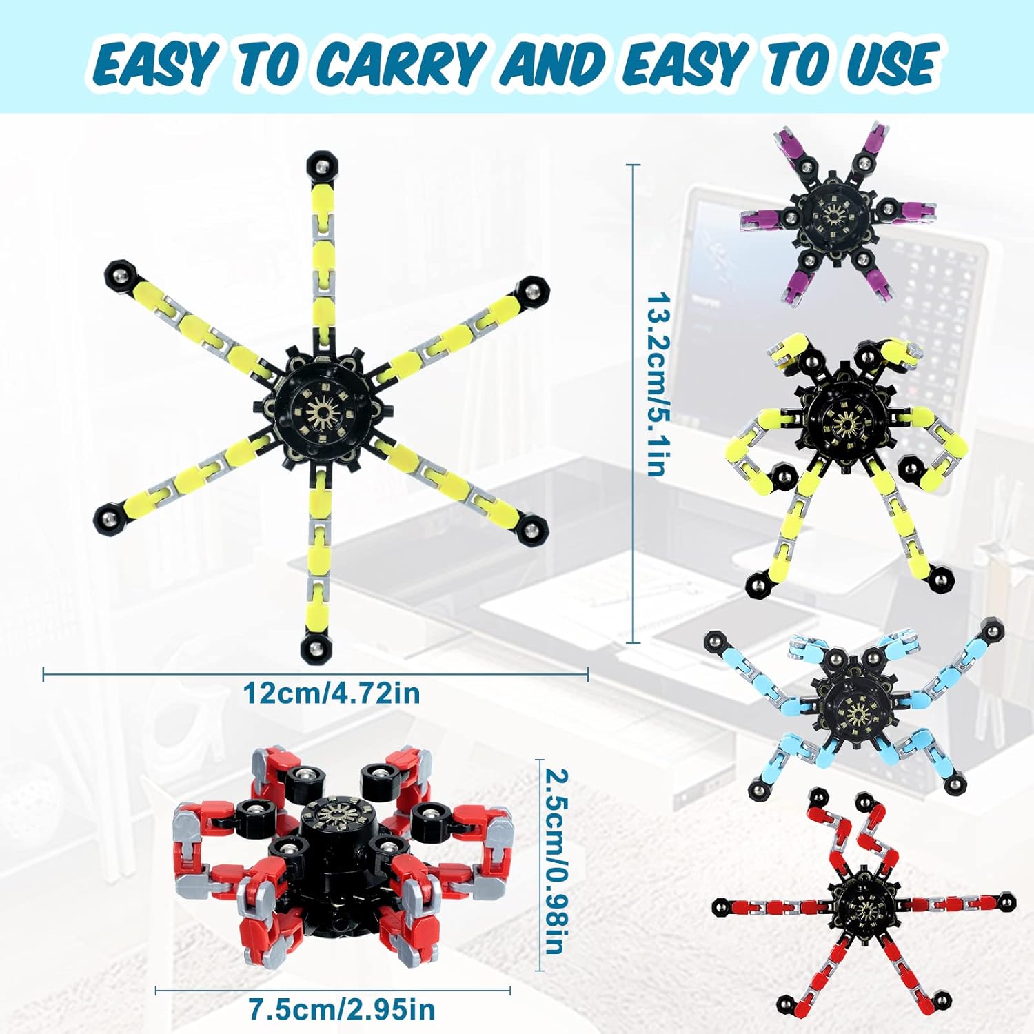 Zhanmai Transformable Fidget Spinners Fidget Toys for Kids and Adults Stress Relief Sensory Toys