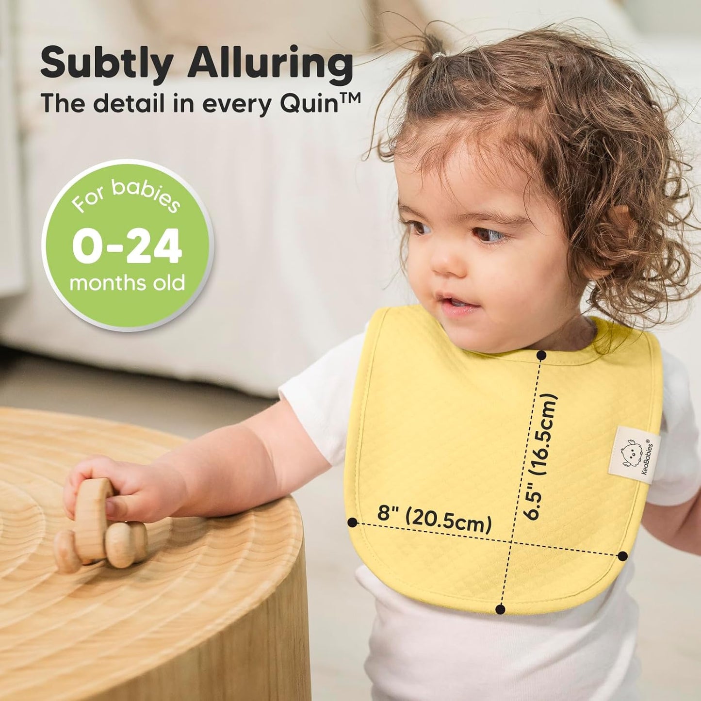 8-Pack Organic Baby Bibs for Girls, Boys - Quilted Cotton Cloth Baby Drool Bibs for Drooling and