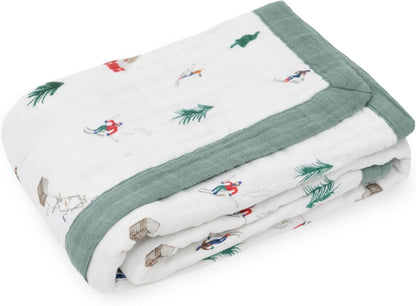 Little Unicorn Newborn Receiving Quilt | Ultra- Soft, Multi-Layered Muslin Fabric | Gift for
