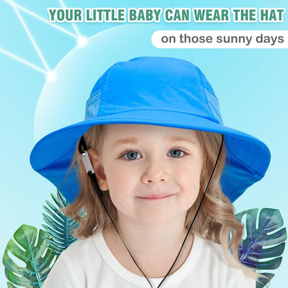 XIAOHAWANG Girls Sun Hat Baby Beach Hats Boys UPF 50+ Kids Summer Protection Cap Toddler Breathable