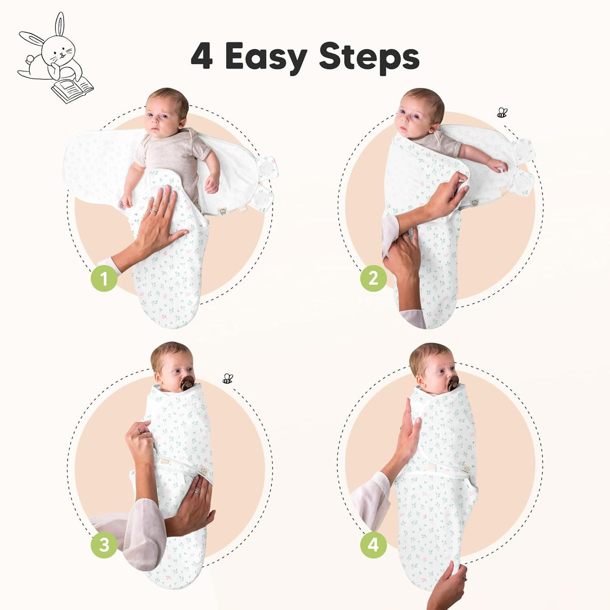 3-Pack Organic Baby Swaddle Sleep Sacks - Swaddles for Newborns, Infant 0-3 Months, Baby Girls