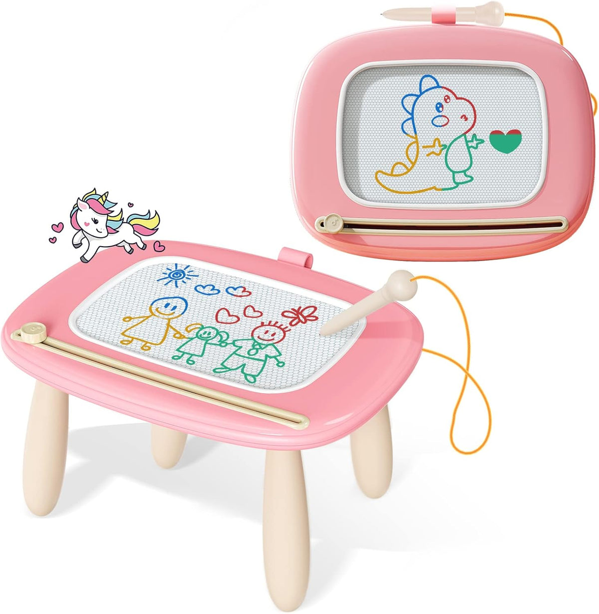 Kikidex Magnetic Drawing Board, Toddler Girl Toys for 1-2 Year Old, Doodle Board Pad Learning and