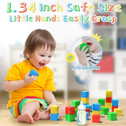 Magnetic Blocks, 1.34 inch Large Magnetic Building Blocks, 3D Magnetic Cubes for Toddlers