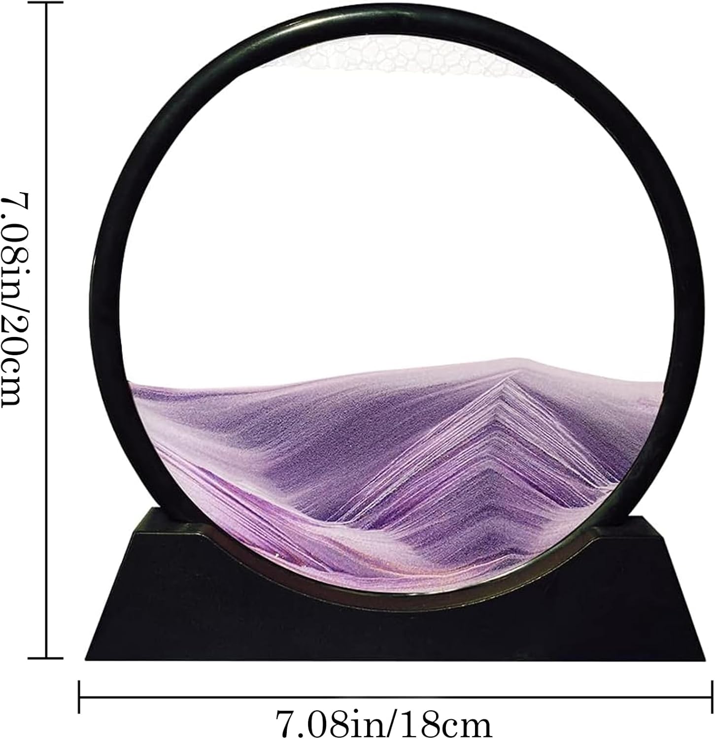 Aoderun Moving Sand Art Picture Round Glass 3D Deep Sea Sandscape in Motion Display Flowing Sand