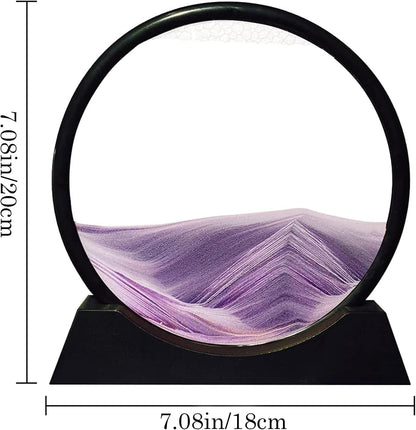 Aoderun Moving Sand Art Picture Round Glass 3D Deep Sea Sandscape in Motion Display Flowing Sand