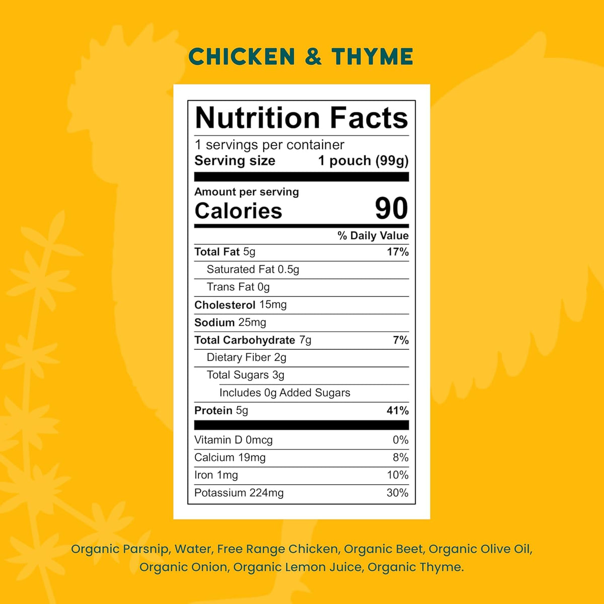 Serenity Kids 6+ Months Chicken Baby Food Pouches - BPA-Free Pouches - Free-Range Chicken & Organic