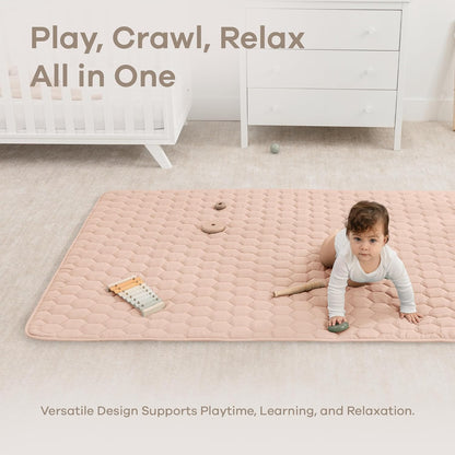 Comfy Cubs Rectangle Kids Play Mat - Medium 48 x 72 inches Soft Quilted Baby Floor Mat with