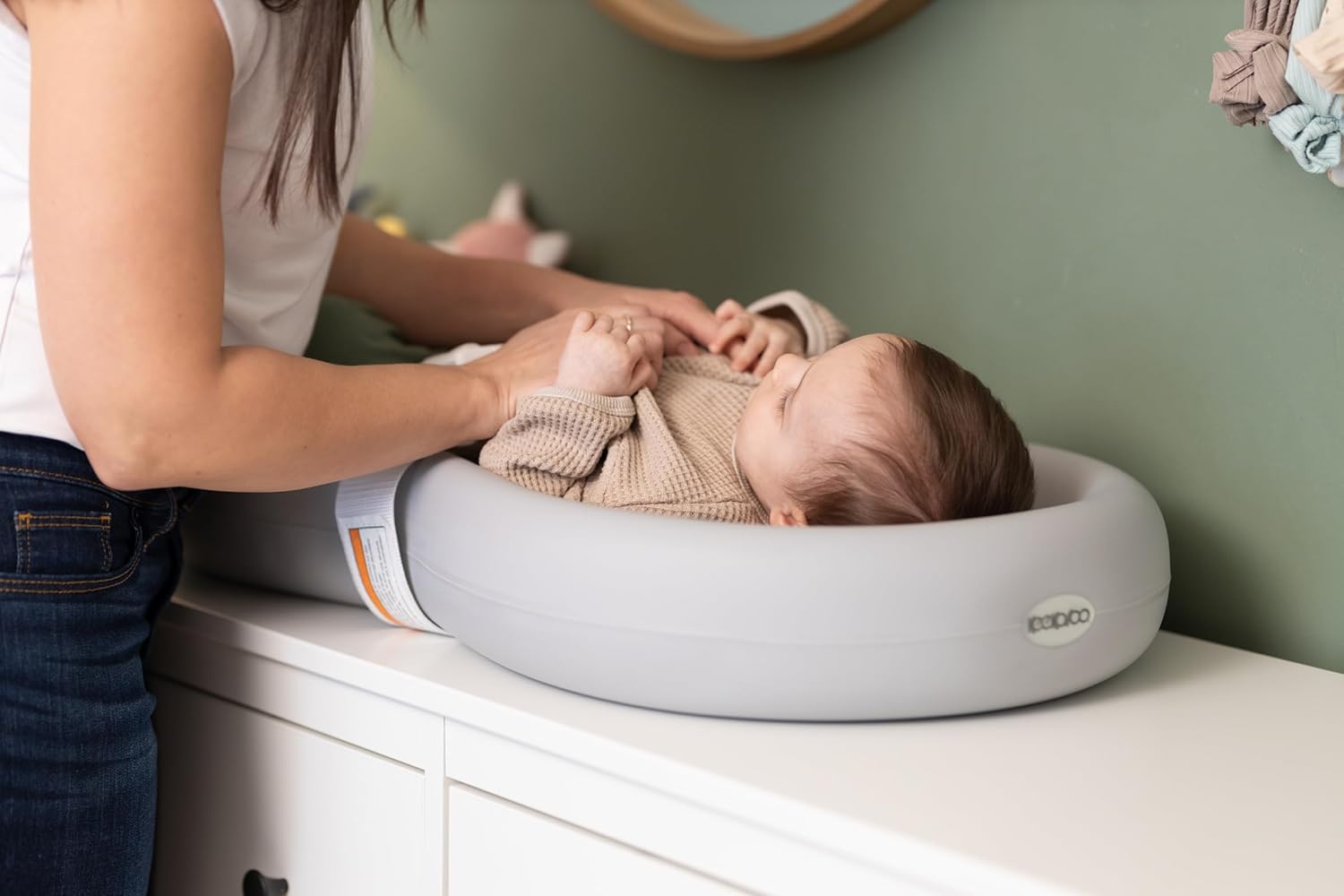 Keekaroo Peanut Changer Grey ??The Original Made in USA Easy-to-Clean Changing pad and The only