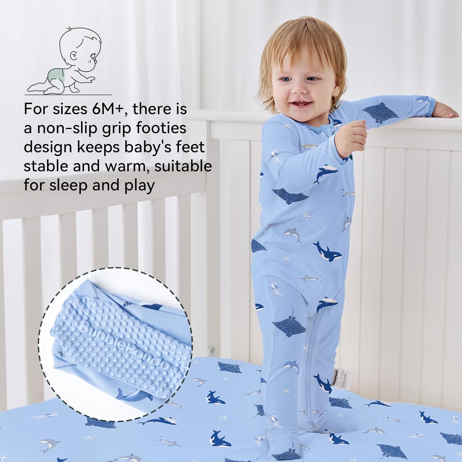 BubblePanda Rayon Made From Bamboo Baby Pajamas Baby Clothes for Boys Girls Unisex Zip-Front