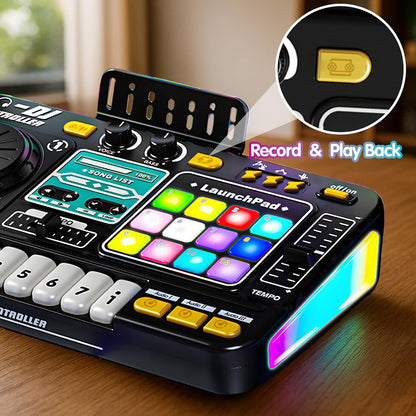 Kids DJ Mixer Controller Table Musical Toy Electronic Bluetooth Toy with LED Lights Sound Effect