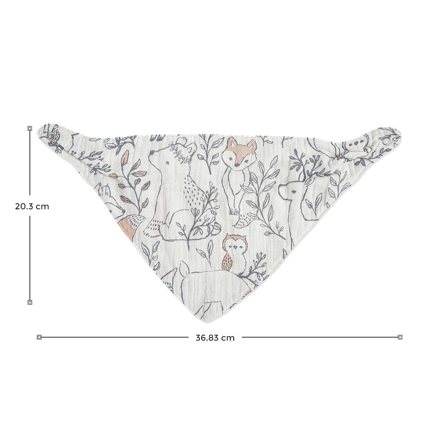 Crane Baby Bandana Bibs, Soft Muslin Adjustable Absorbent Bib Set, 3 Pack, 100% Cotton, Woodland