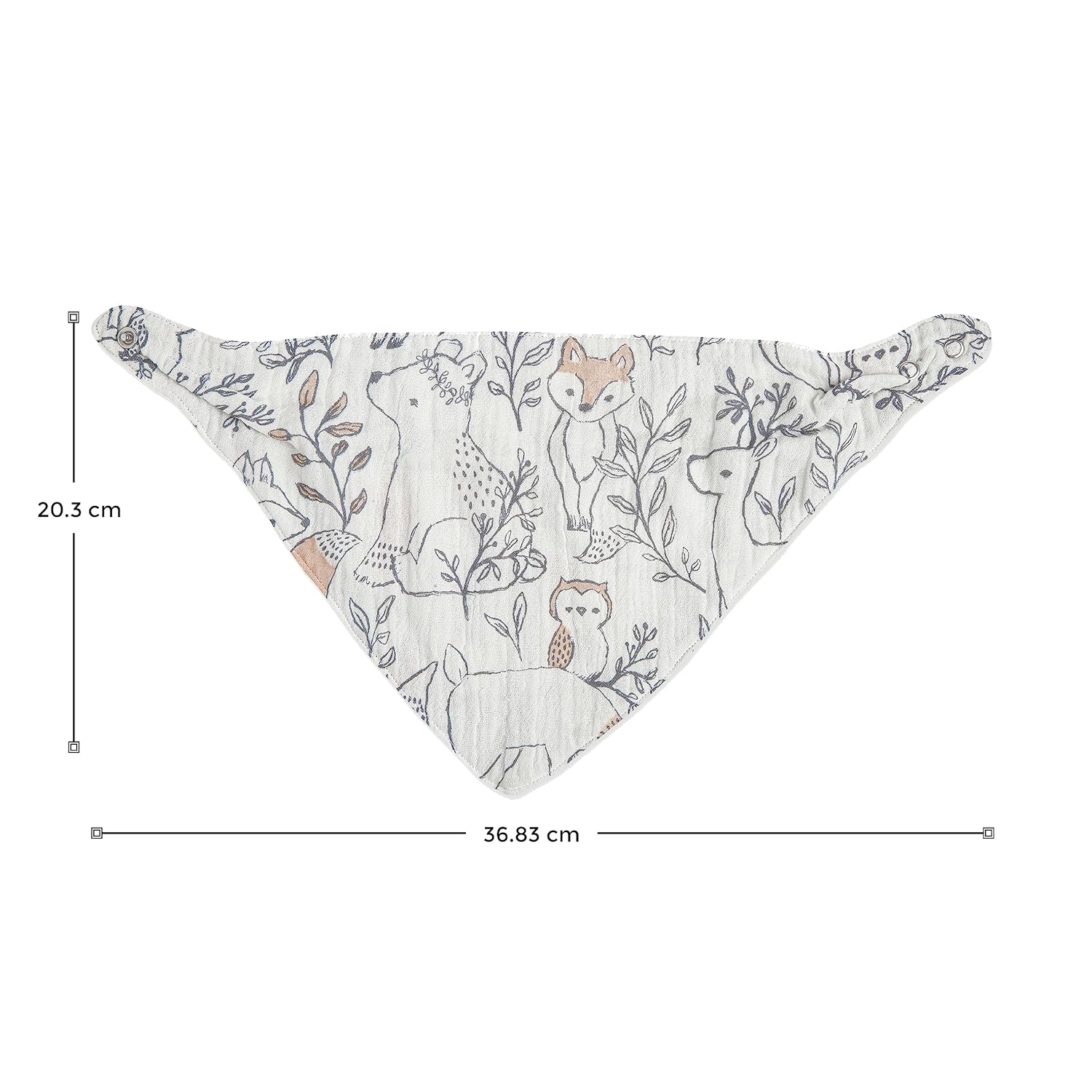 Crane Baby Bandana Bibs, Soft Muslin Adjustable Absorbent Bib Set, 3 Pack, 100% Cotton, Woodland