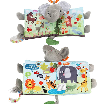 Elephant Touch and Feel Baby Books Toys 0-6 Months, Loveys Crinkle Books for Babies,Infant Toys